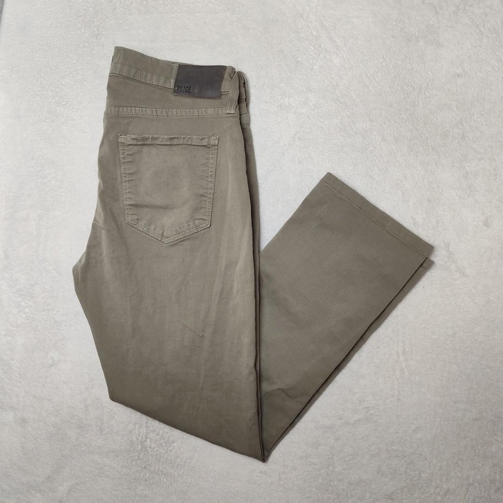 Paige Jeans Mens 30x27 Green Federal Straight Slim Stretch Denim Cotton USA